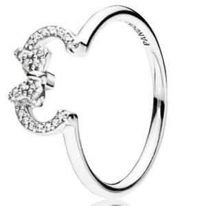 Pandora Disney Minnie Silhouette 925 Sterling Silver Ring - Excellent Condition!